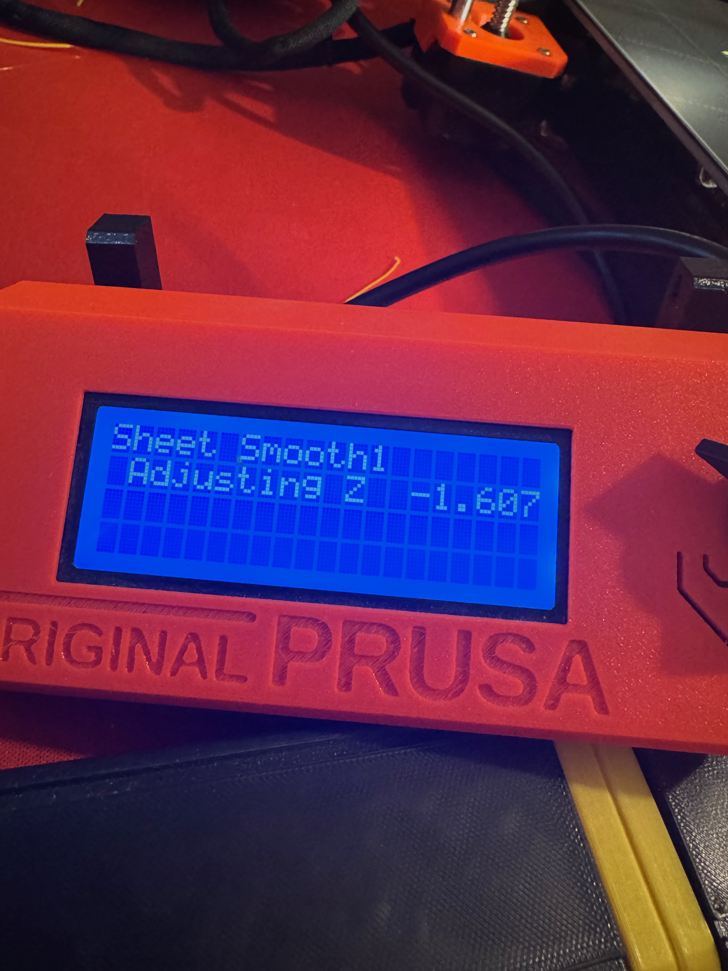 The screen of the Prusa 